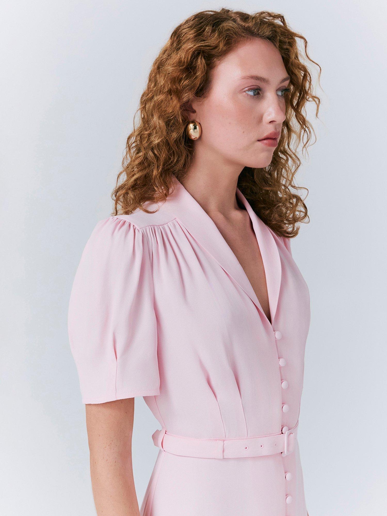 Product image 4 of 5, which shows Ghost Rowan Shirt Tea Dress, Pink, M