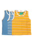 Little Green Radicals Kids' Organic Cotton Vests, Pack of 3, Multi