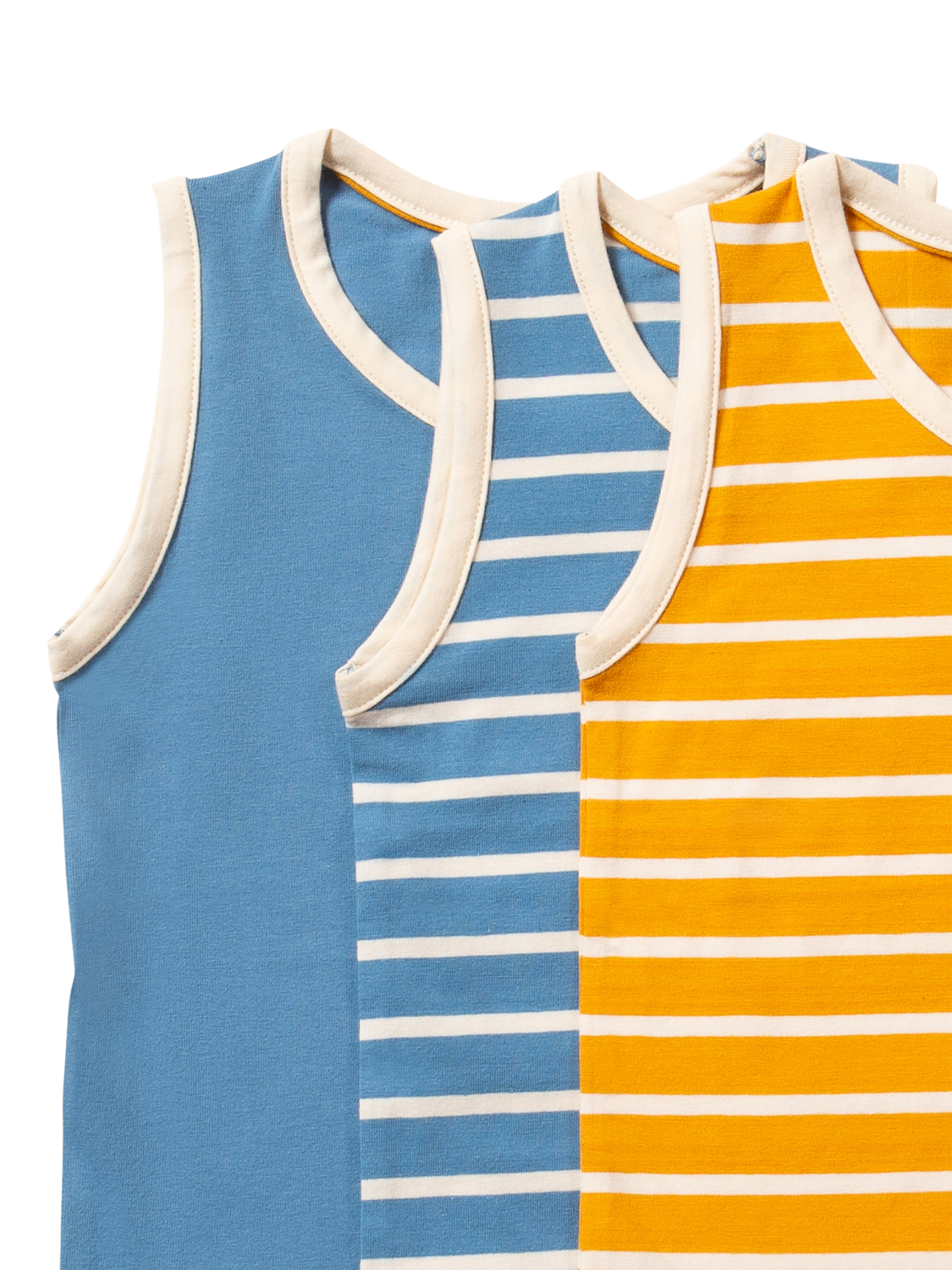 Product image 2 of 3, which shows Little Green Radicals Kids' Organic Cotton Vests, Pack of 3, Multi, 2-3 years