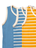 Little Green Radicals Kids' Organic Cotton Vests, Pack of 3, Multi