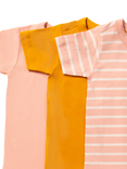 Little Green Radicals Kids' Plain/Stripe Organic Cotton Rich T-Shirts, Pack of 3, Multi