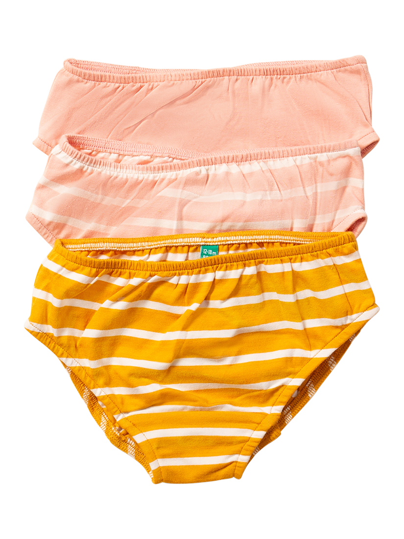 Product image 1 of 3, which shows Little Green Radicals Kids' Organic Cotton Briefs, Pack of 3, Multi, 2-3 years