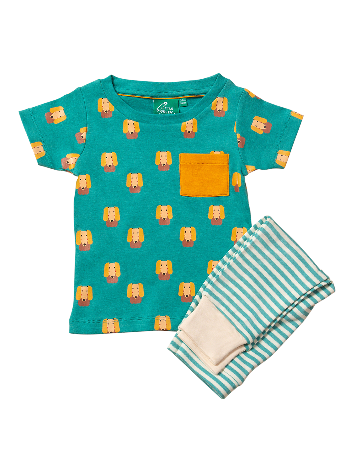 Product image 1 of 3, which shows Little Green Radicals Baby Little Dogs Pure Organic Cotton Playset, Green/Multi, 0-3 months