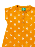 Little Green Radicals Baby Bees Organic Cotton Towelling Bodysuit, Gold