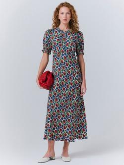 Ghost Clarissa Puff Sleeve Floral Dress, Multi, Multi
