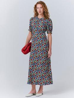 Ghost Clarissa Puff Sleeve Floral Dress, Multi - view 2, Multi