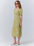 Ghost Esme Empire Linen Floral Dress, Green