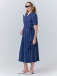 Ghost Giselle Polka Dot Dress, Navy