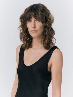 Ghost Palm Satin Slip Dress - view 2, Black