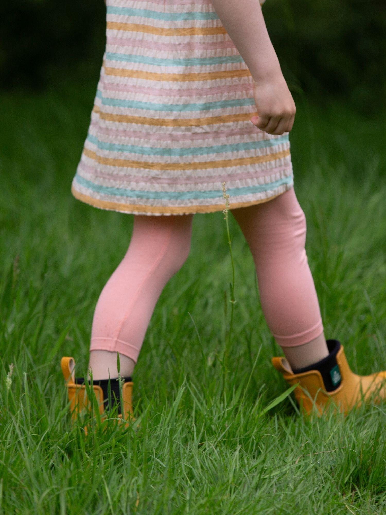 Product image 4 of 4, which shows Little Green Radicals Baby Organic Cotton Rich Leggings, Pink, 2-3 years