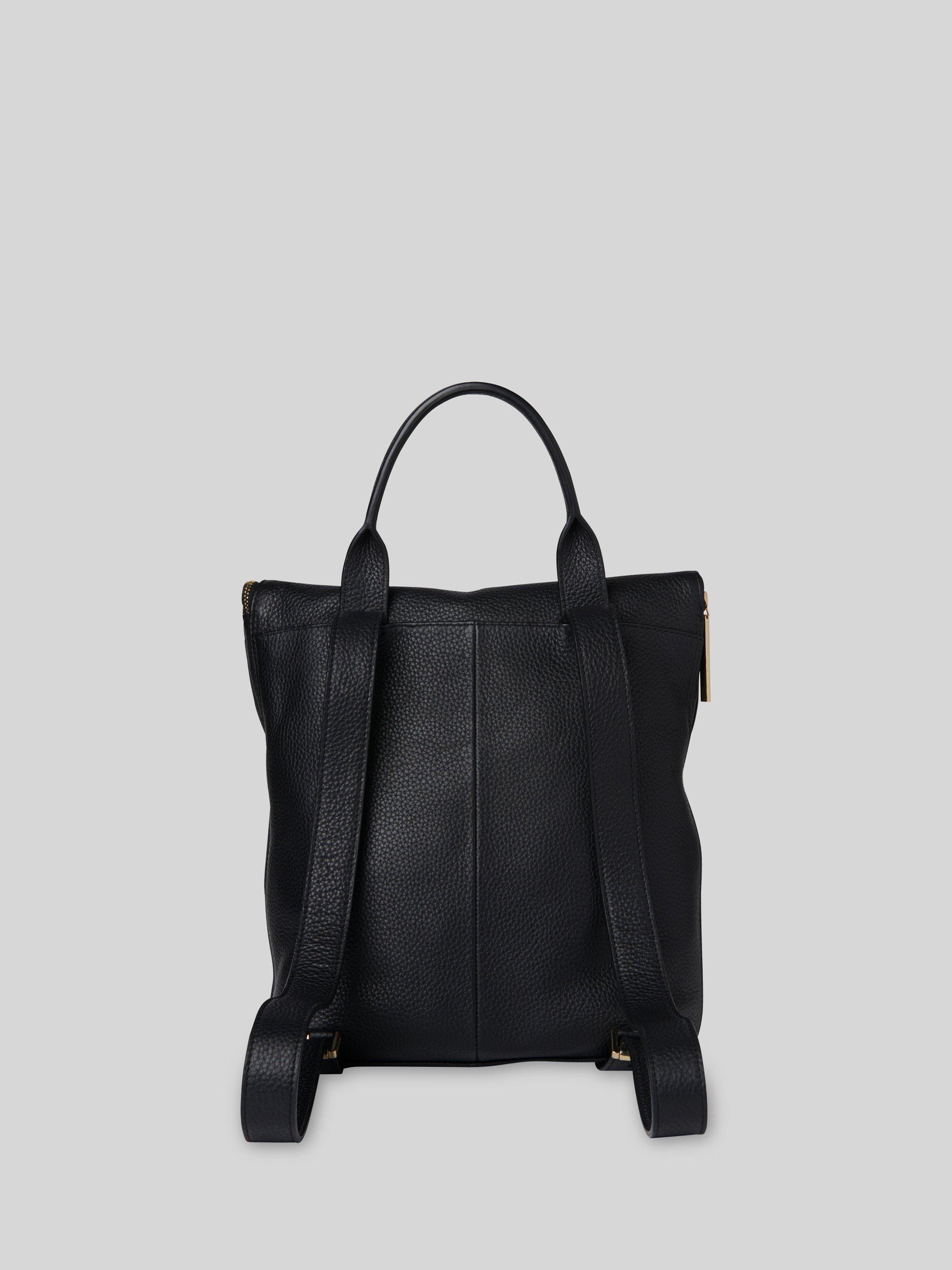 Product image 2 of 5, which shows Whistles Farrow Pocket Detail Leather Bag, Black