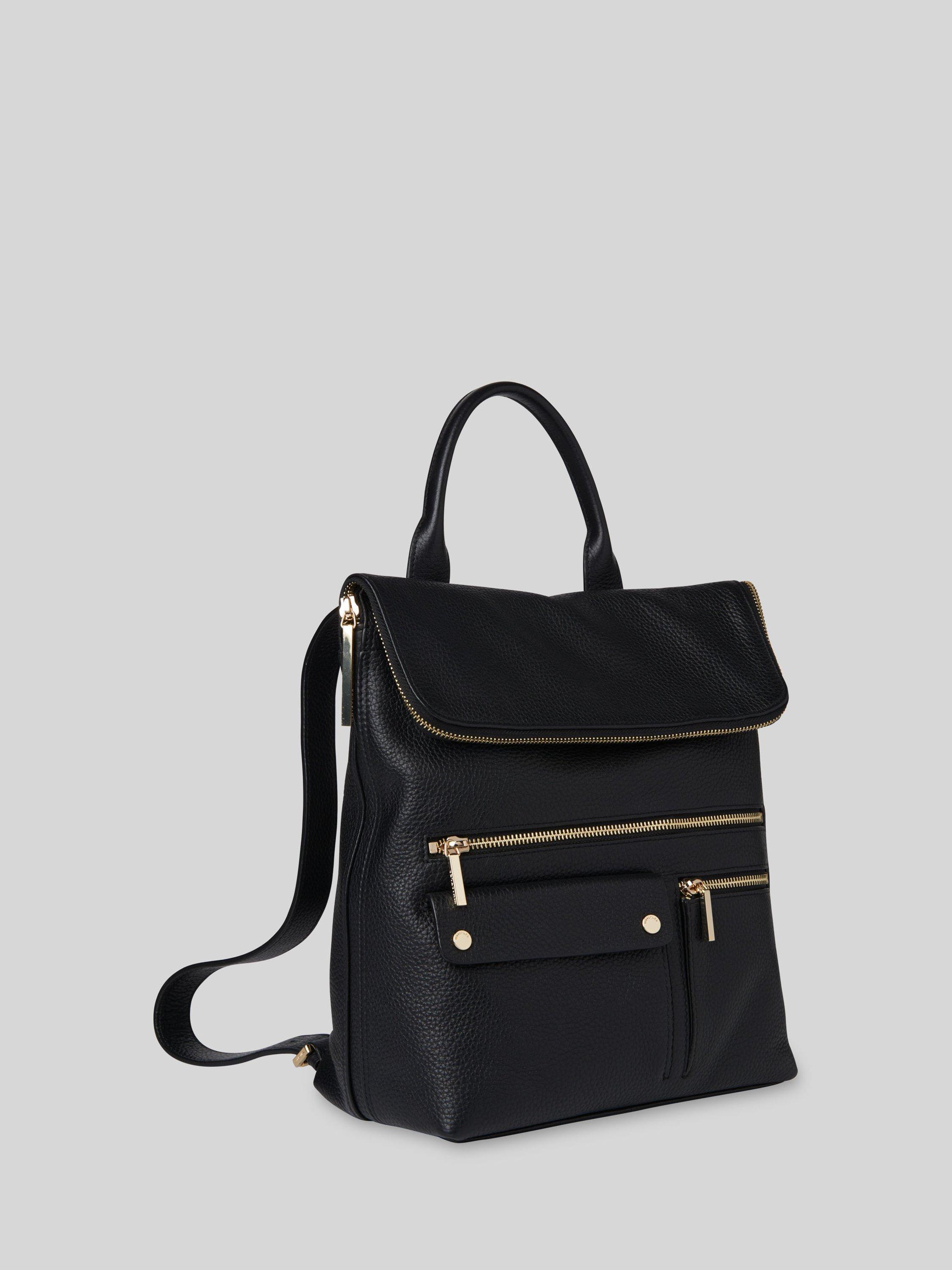 Product image 4 of 5, which shows Whistles Farrow Pocket Detail Leather Bag, Black