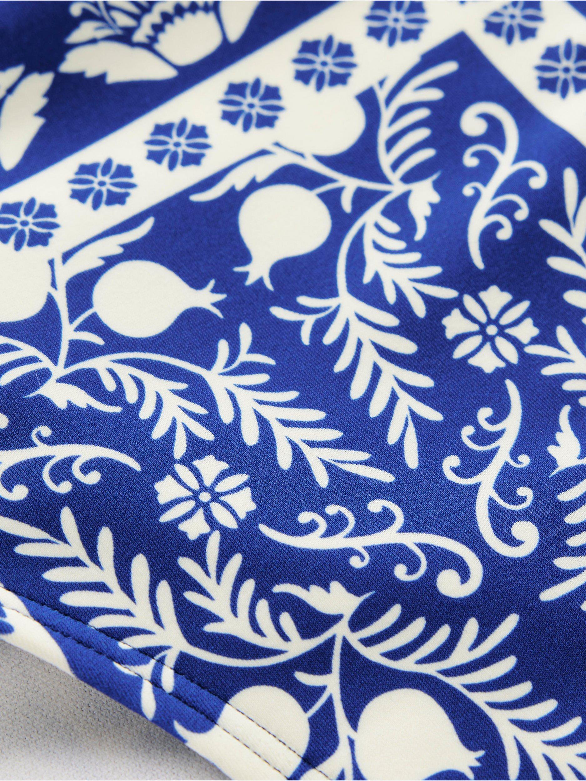Product image 6 of 6, which shows Boden Porto Floral Bikini Bottoms, Blue/Multi, 8