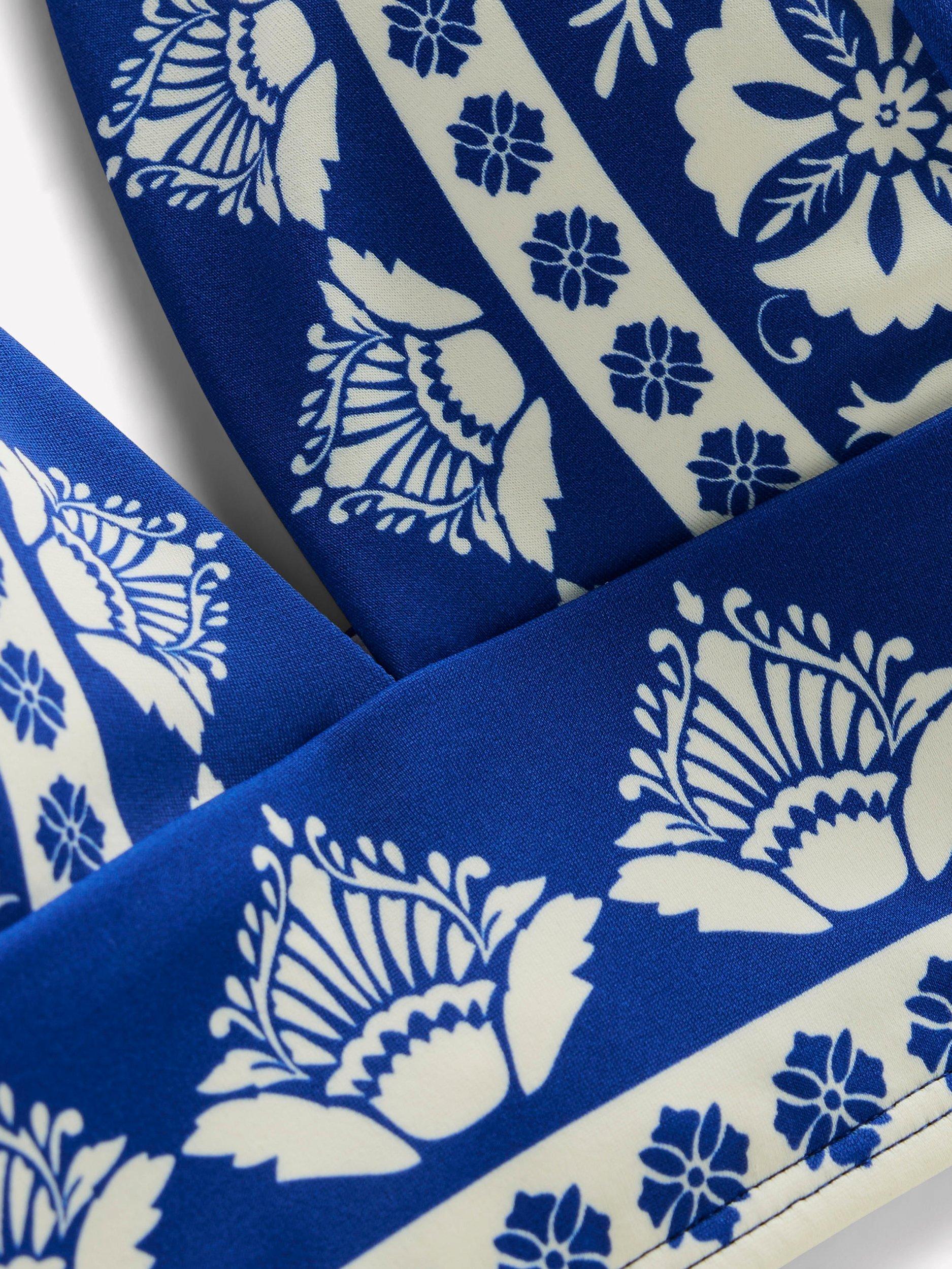Product image 6 of 6, which shows Boden Porto Floral Bikini Top, Blue/Multi, 8