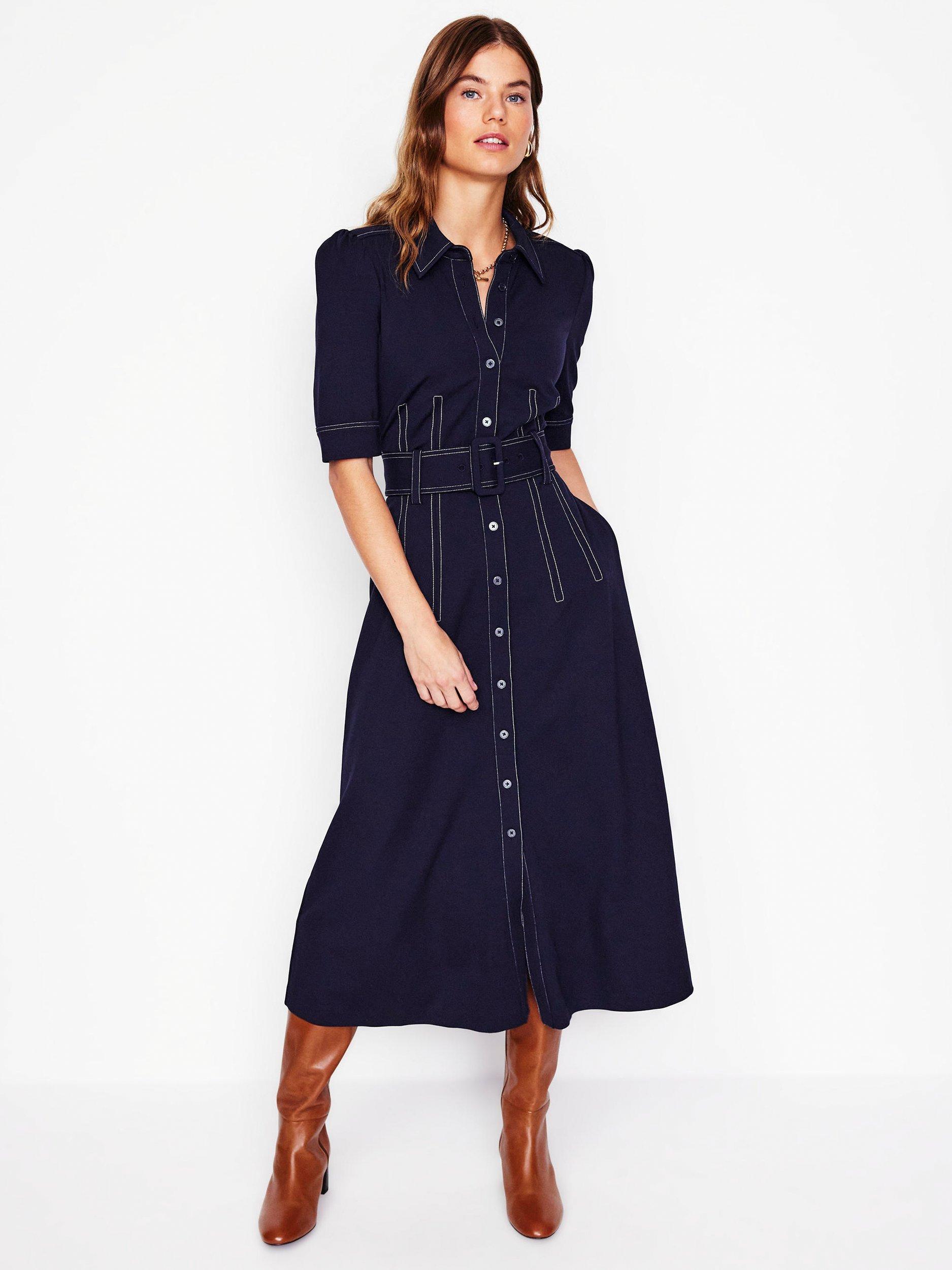 Boden Fashion Ponte Shirt Dress, Navy