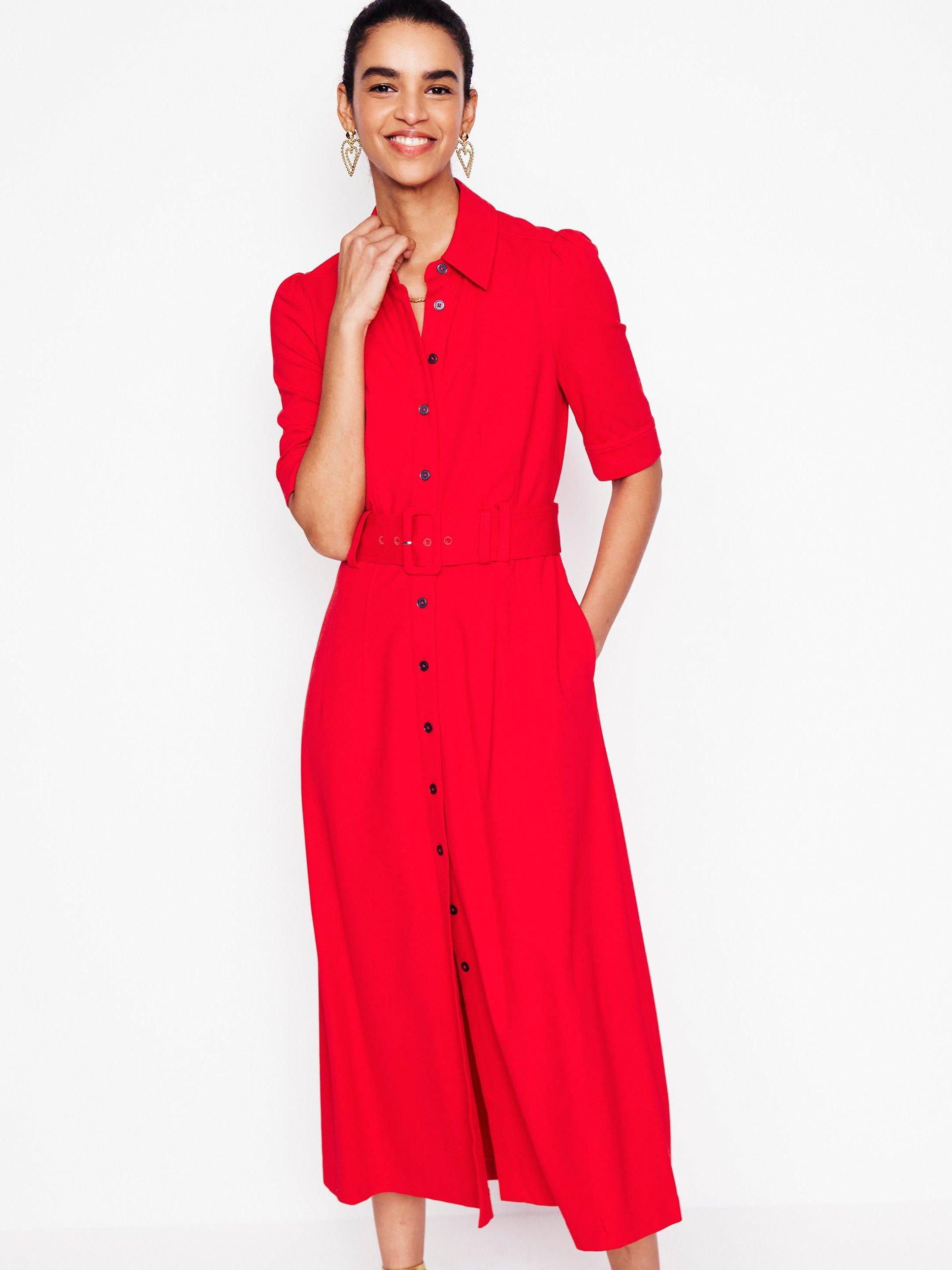 Boden Fashion Ponte Shirt Dress, Poppy Red