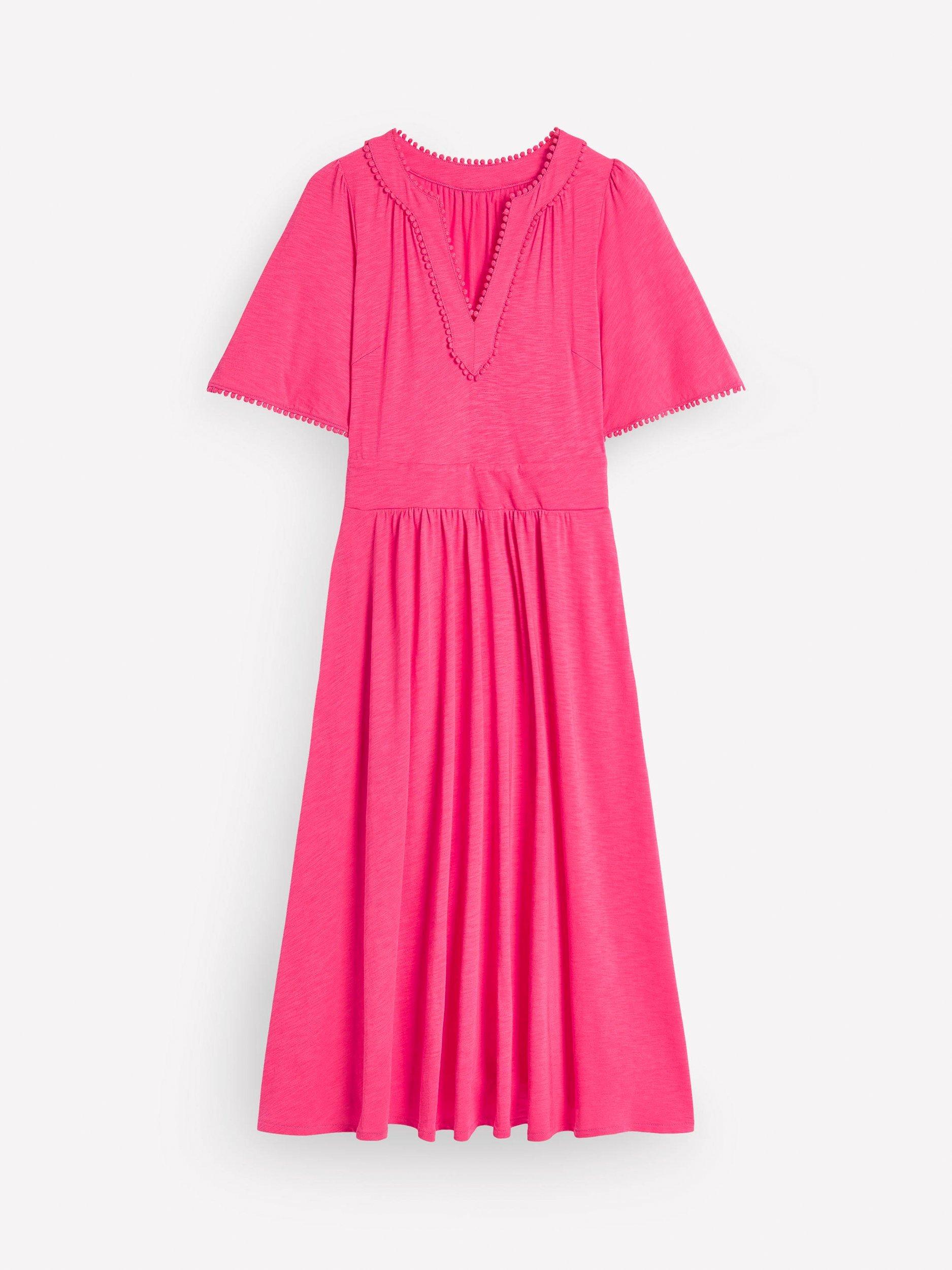 Product image 6 of 6, which shows Boden Maddie Trim Jersey Dress, Camelia Pink, 10