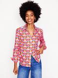 Boden Sienna Geometric Floral Shirt, Ivory/Multi