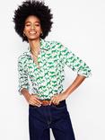 Boden Sienna Dog Shirt, Ivory/Green
