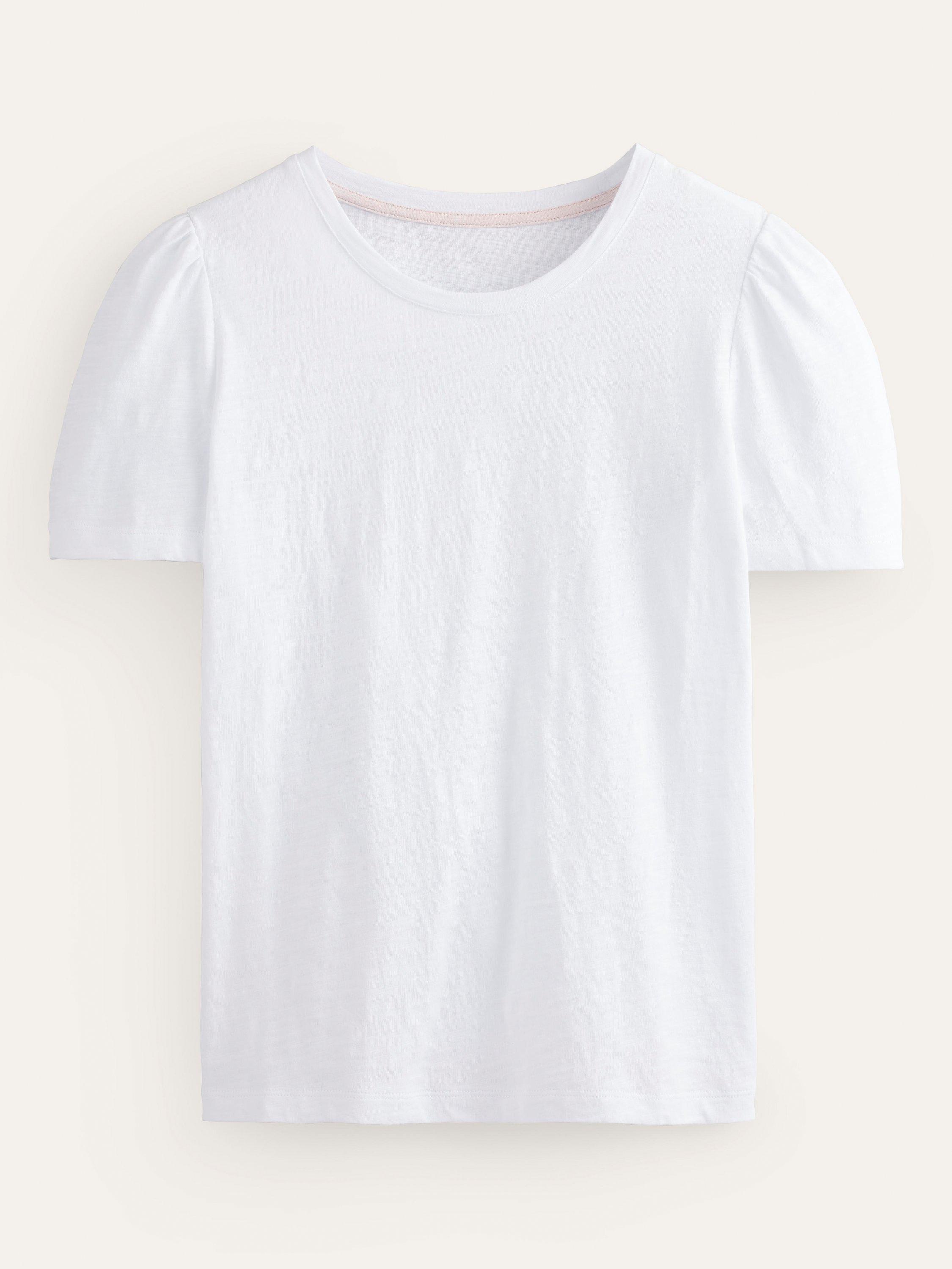 Product image 5 of 5, which shows Boden Puff Sleeve T-Shirt, White, XS