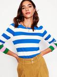 Boden Ella Breton Stripe Top, Ivory/Princess Blue