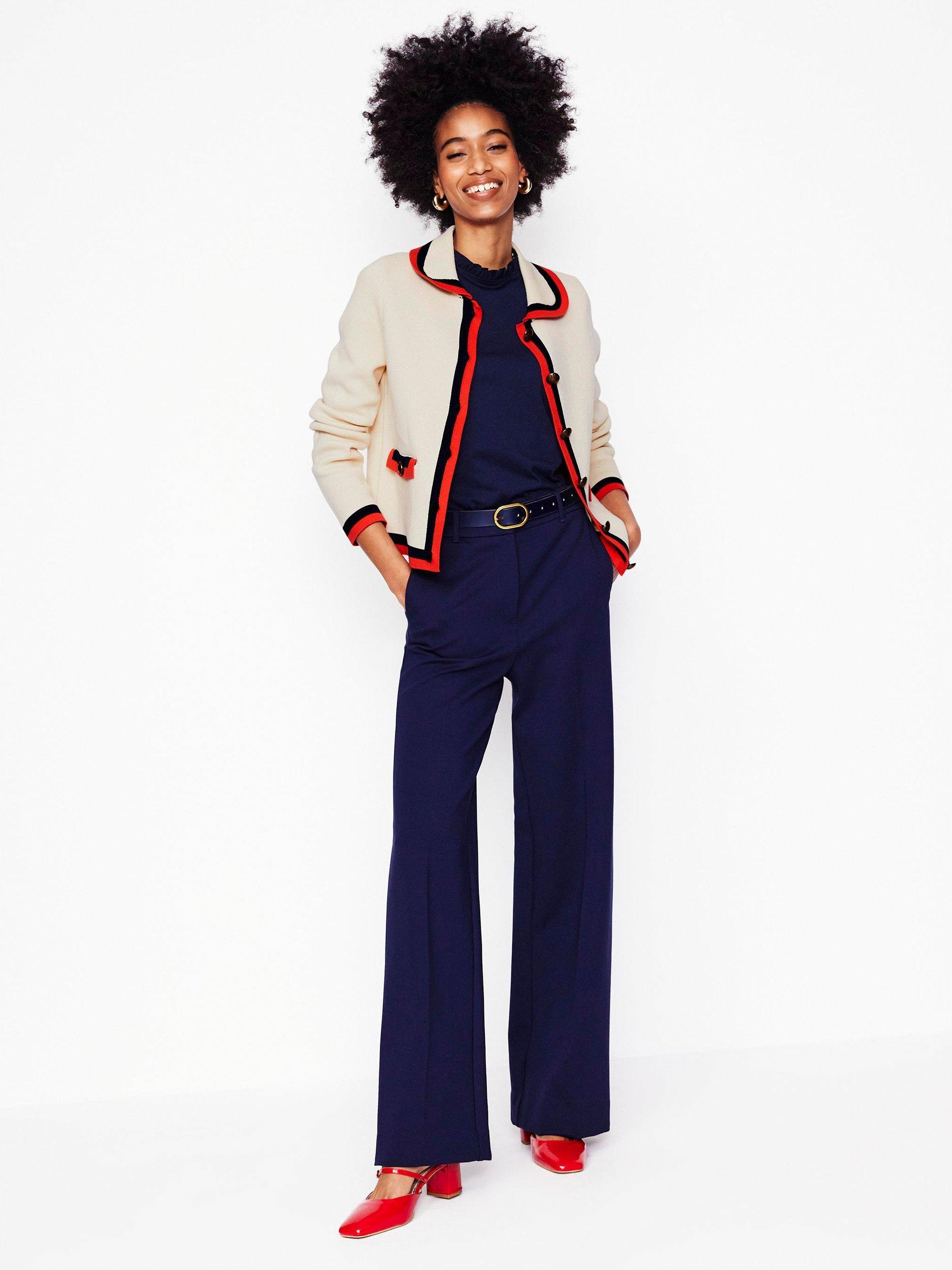 Product image 5 of 7, which shows Boden Holly Collared Knitted Cardigan, Warm Ivory, 16