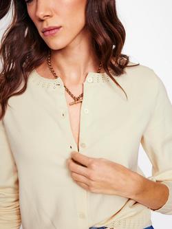 Boden Emilia Round Neck Cardigan - view 2, Warm Ivory
