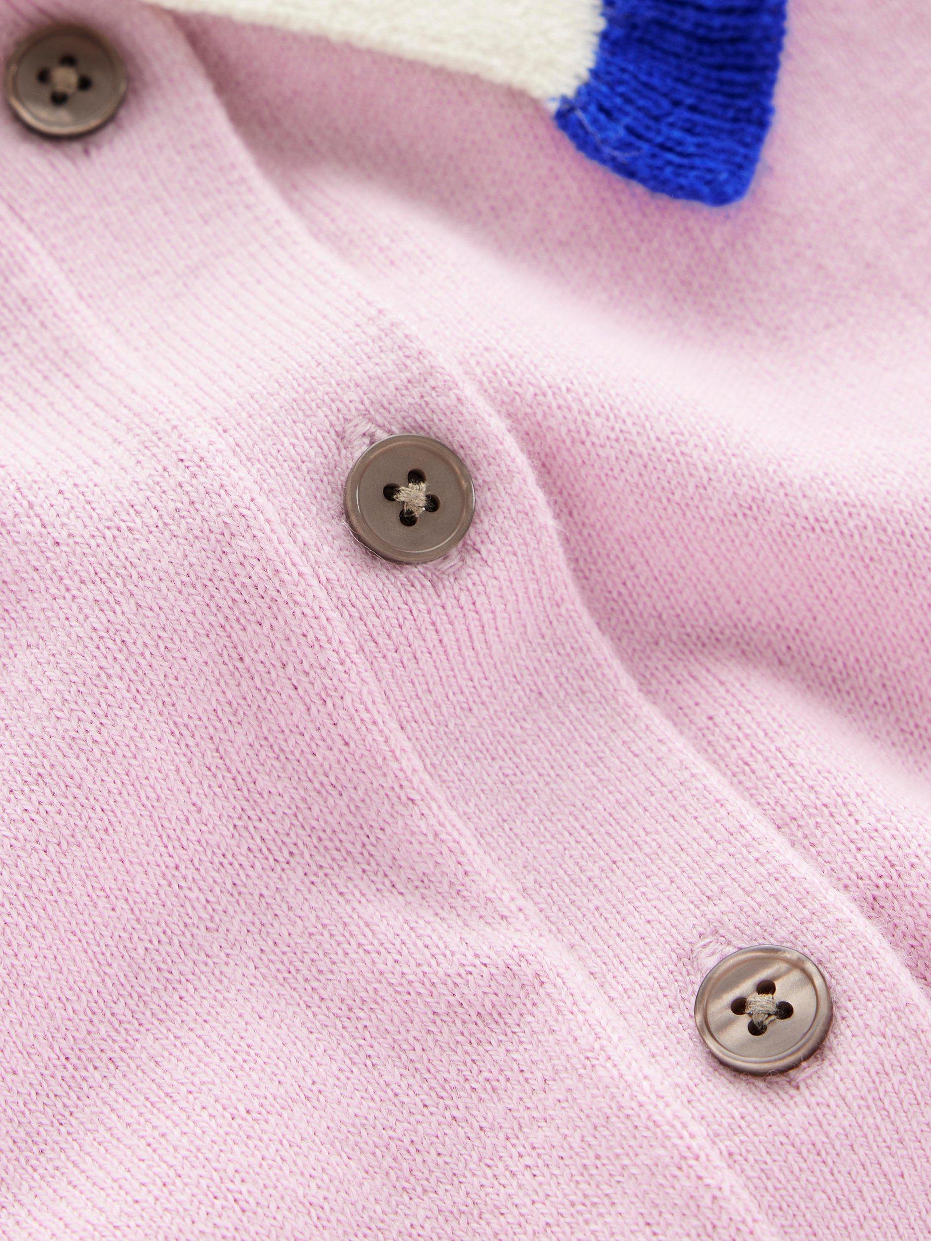 Product image 7 of 7, which shows Boden Frill Trim Cardigan, Soft Lavender Pink, L