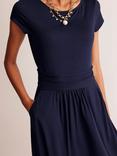 Boden Amelie Jersey Drape Dress, Navy