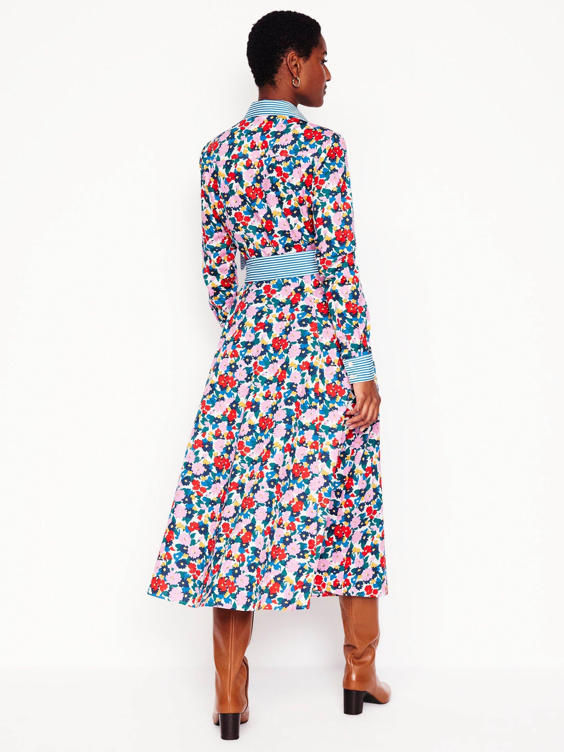 Product image 3 of 5, which shows Boden Amy Floral Shirt Midi Dress, Multi, 8