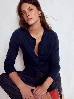 Boden Emilia Round Neck Cardigan, Navy