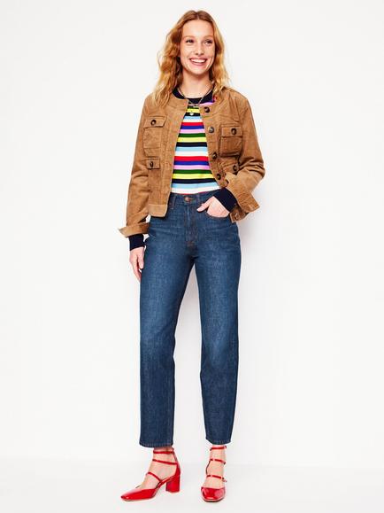 Boden High Rise Rigid Straight Jeans, Indigo, Indigo