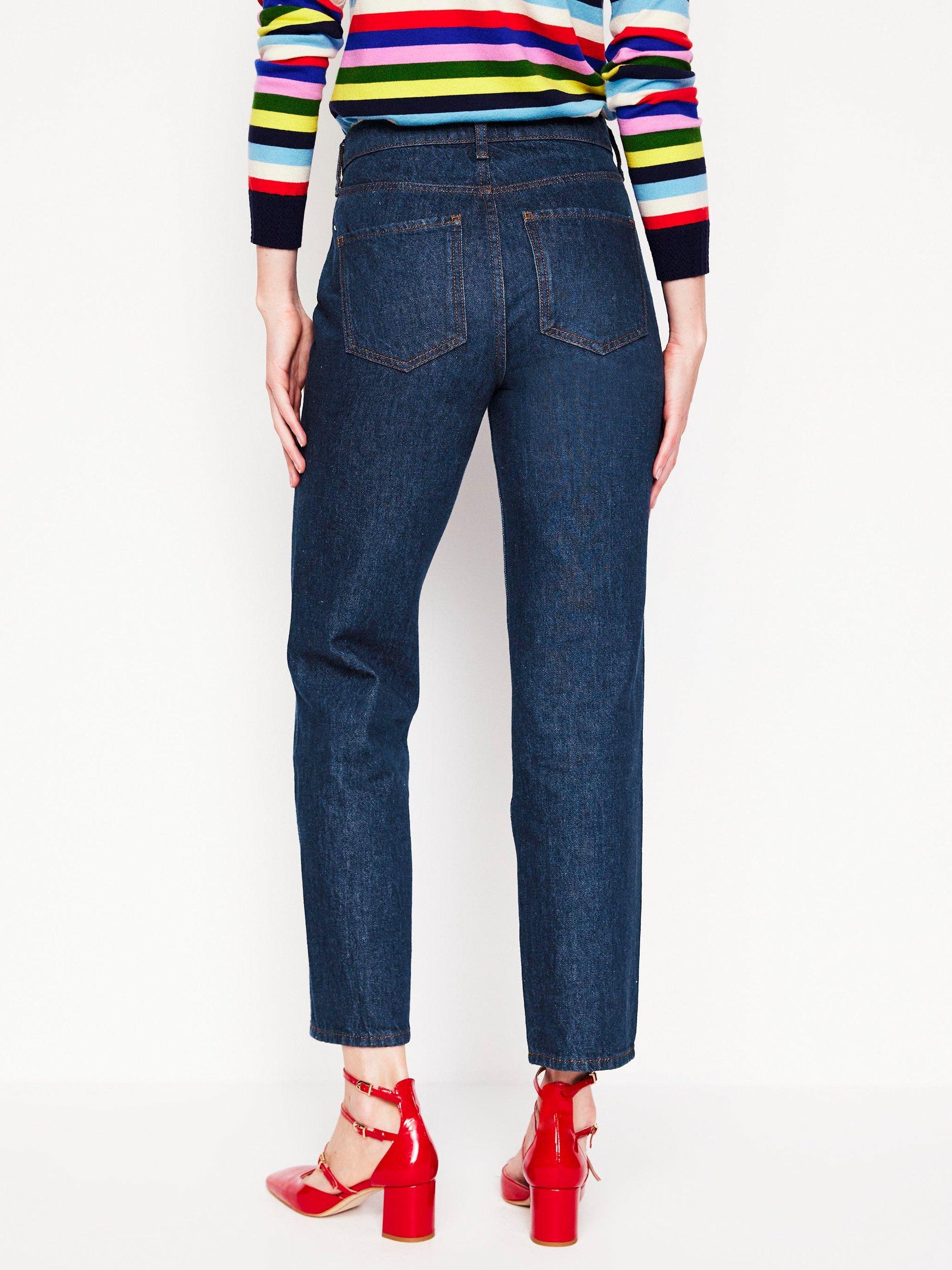 Product image 3 of 6, which shows Boden High Rise Rigid Straight Jeans, Indigo, 27R