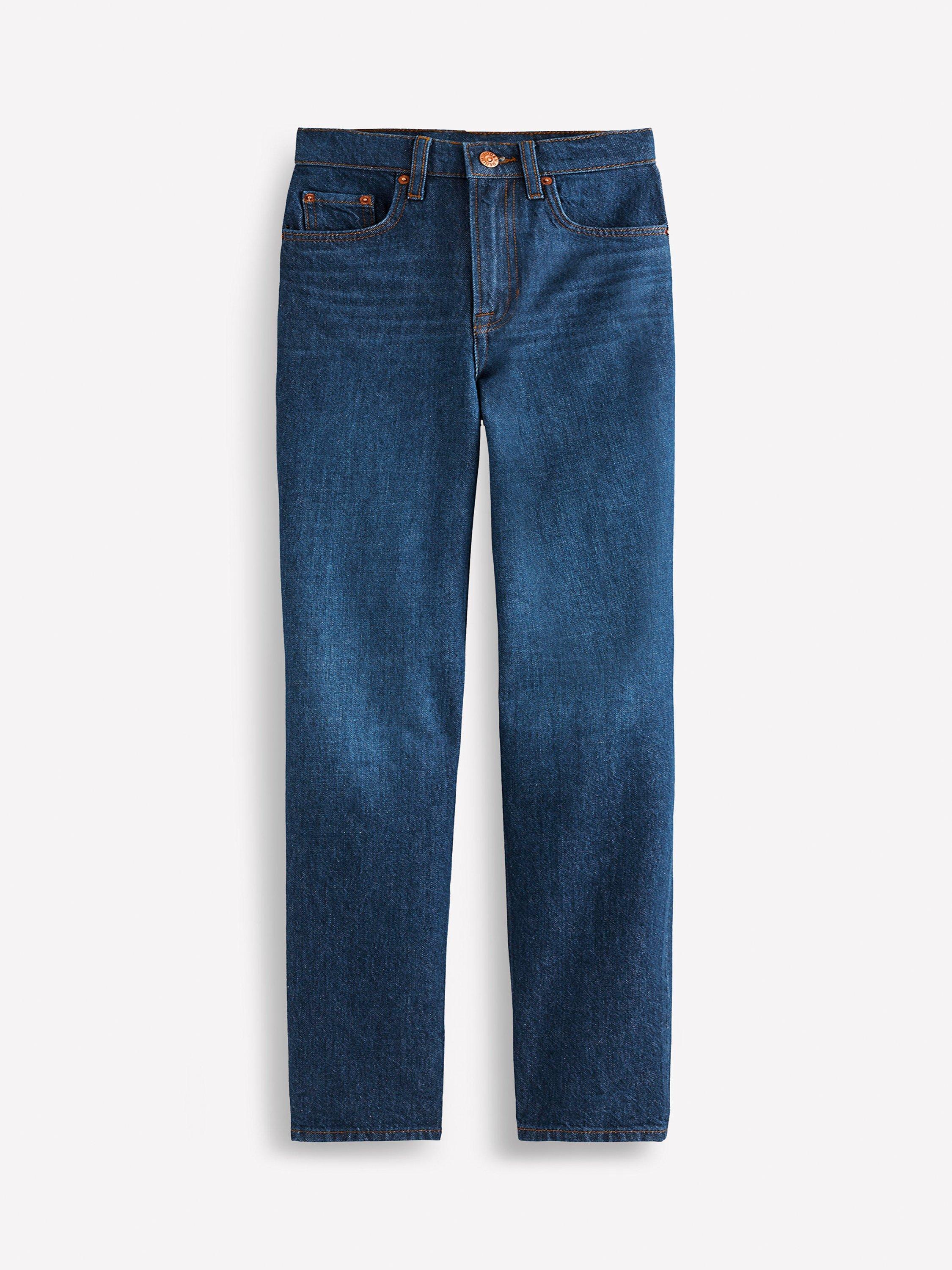 Product image 6 of 6, which shows Boden High Rise Rigid Straight Jeans, Indigo, 27R