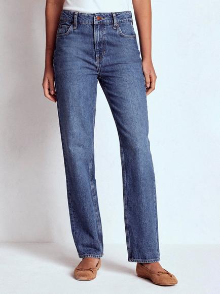 Boden High Rise Rigid Straight Jeans, Mid Vintage, Mid Vintage