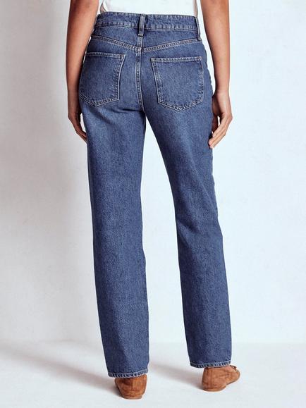 Boden High Rise Rigid Straight Jeans, Mid Vintage - view 2, Mid Vintage