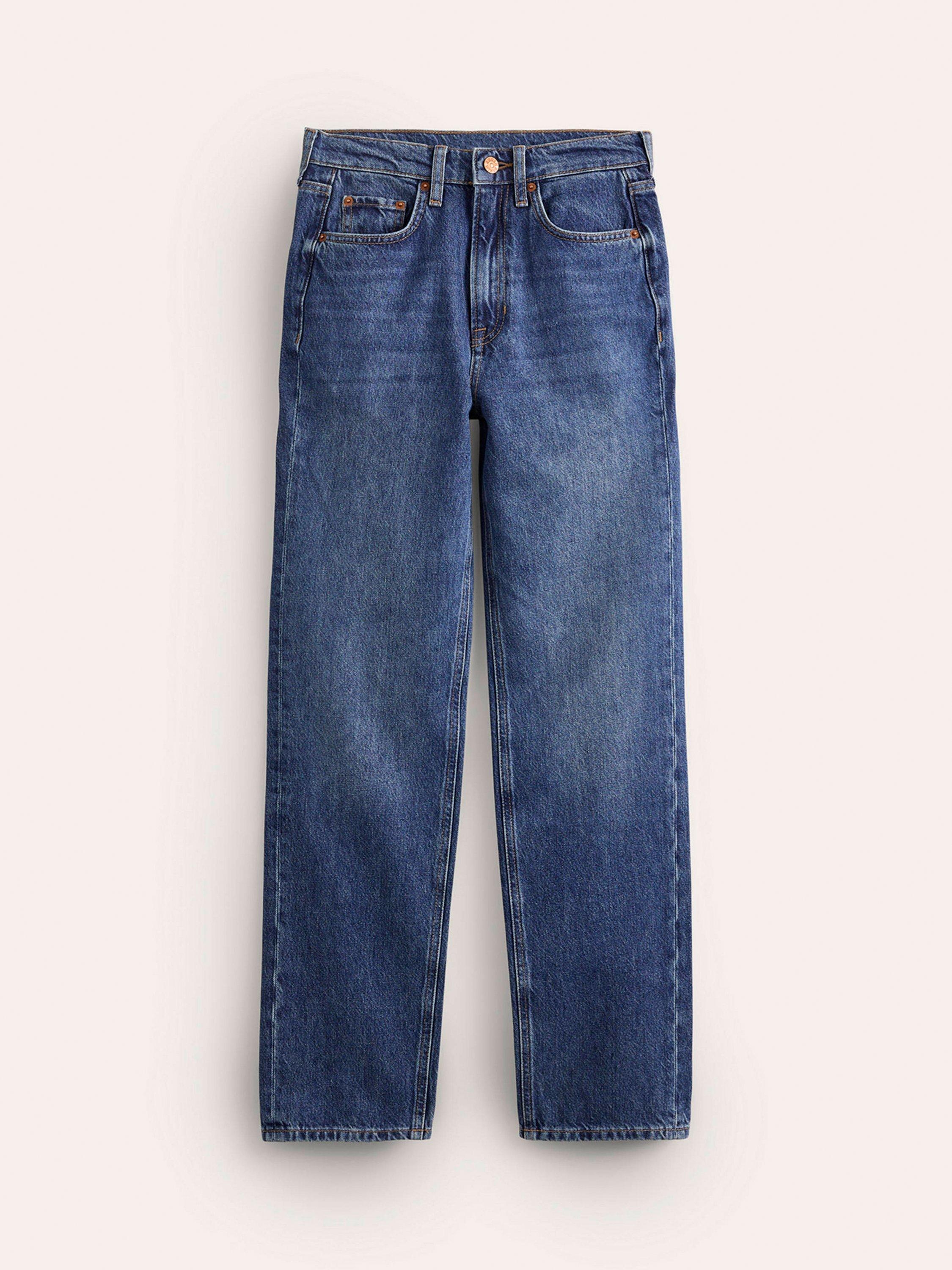 Product image 6 of 6, which shows Boden High Rise Rigid Straight Jeans, Mid Vintage, 27R