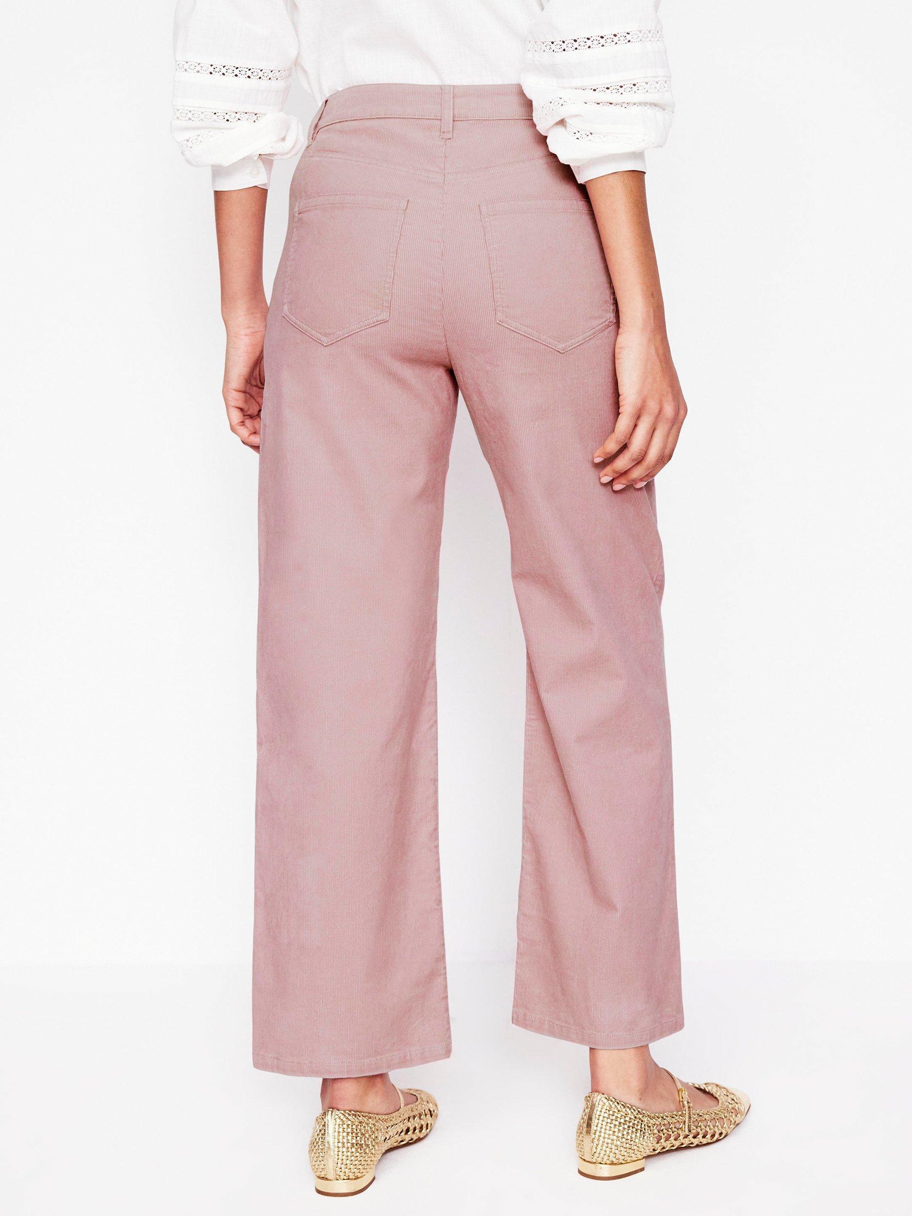 Product image 3 of 5, which shows Boden High Rise Stripe Corduroy Jeans, Vintage Pink, 14