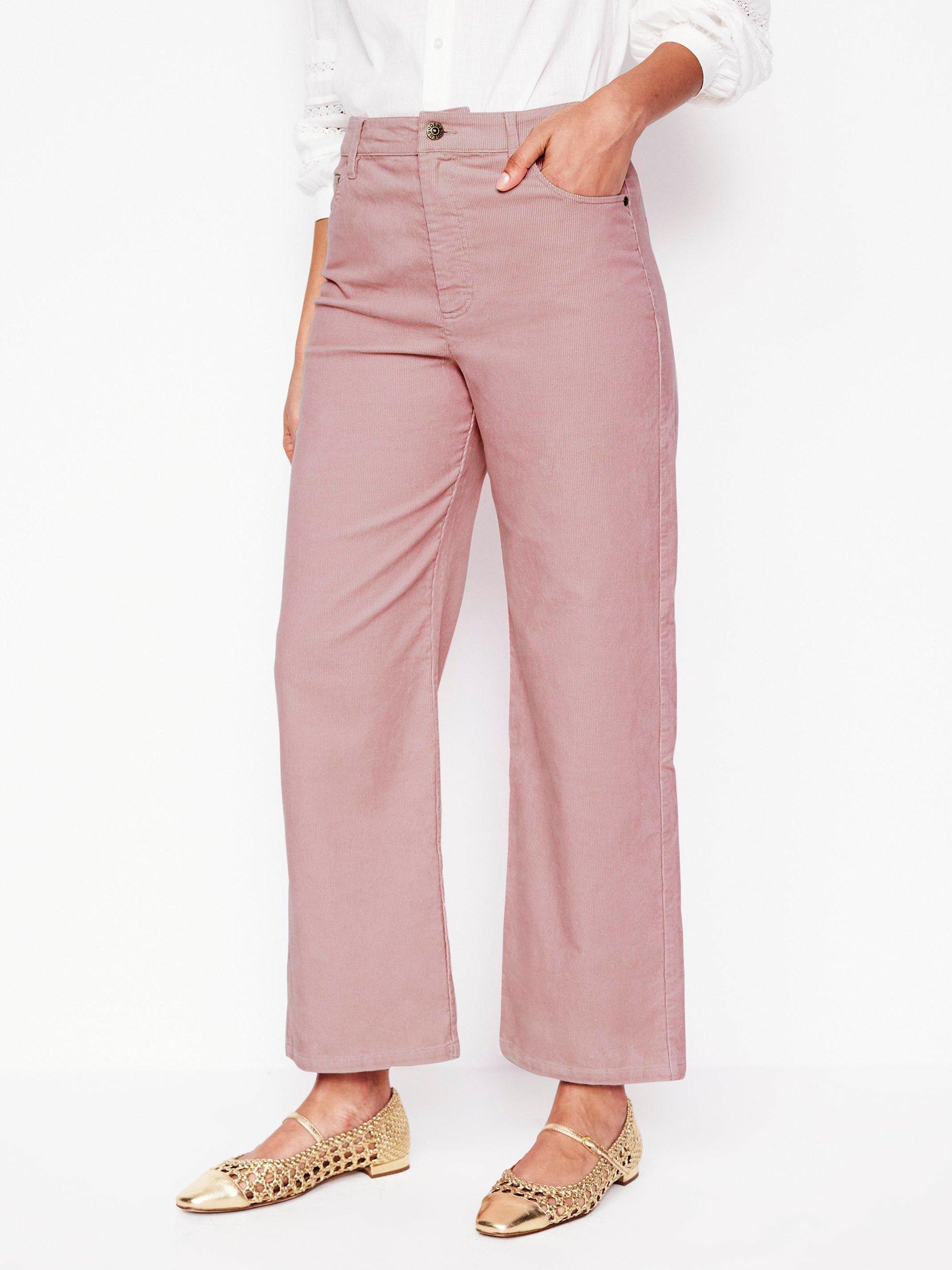 Product image 4 of 5, which shows Boden High Rise Stripe Corduroy Jeans, Vintage Pink, 14