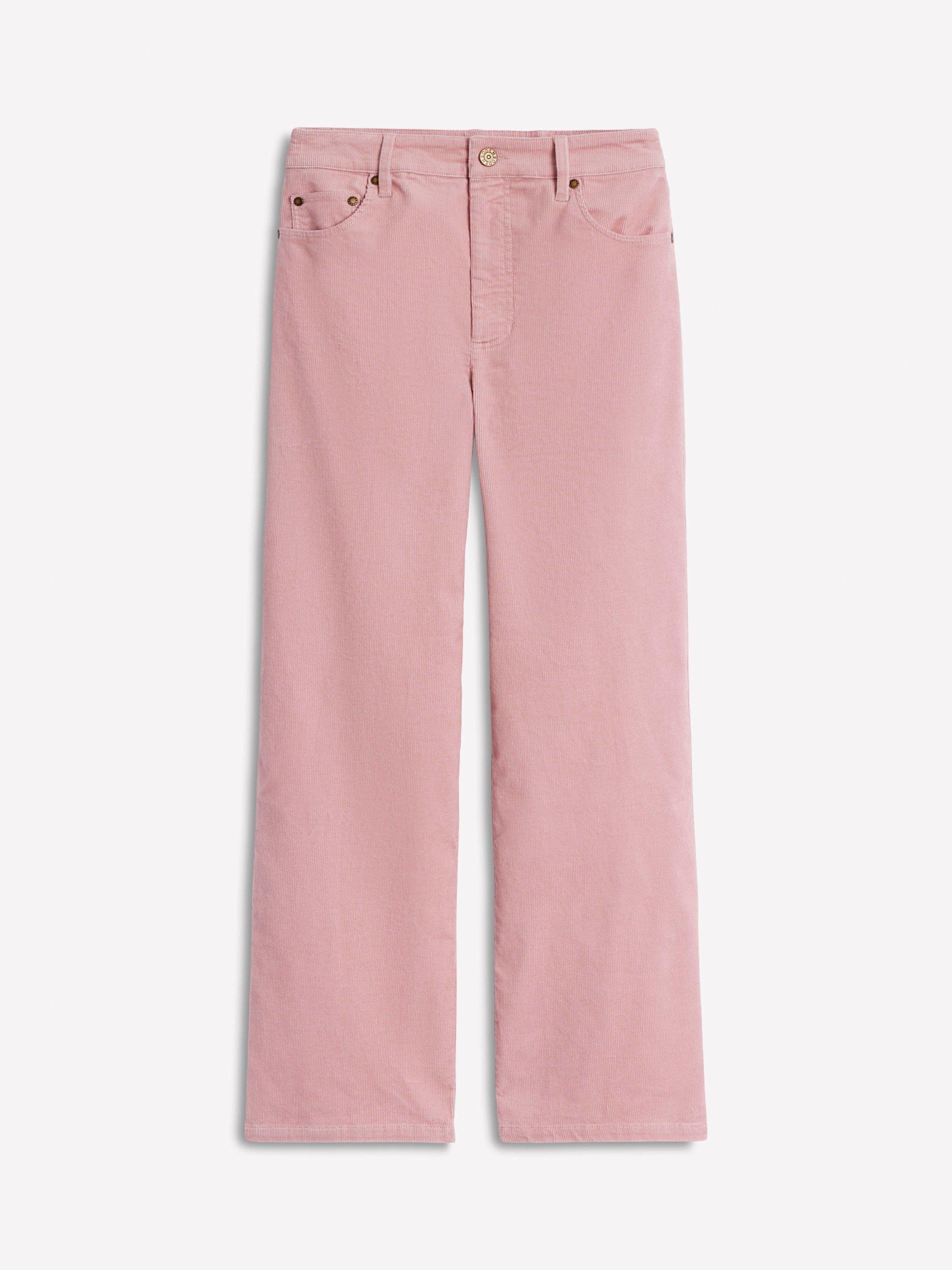 Product image 5 of 5, which shows Boden High Rise Stripe Corduroy Jeans, Vintage Pink, 14