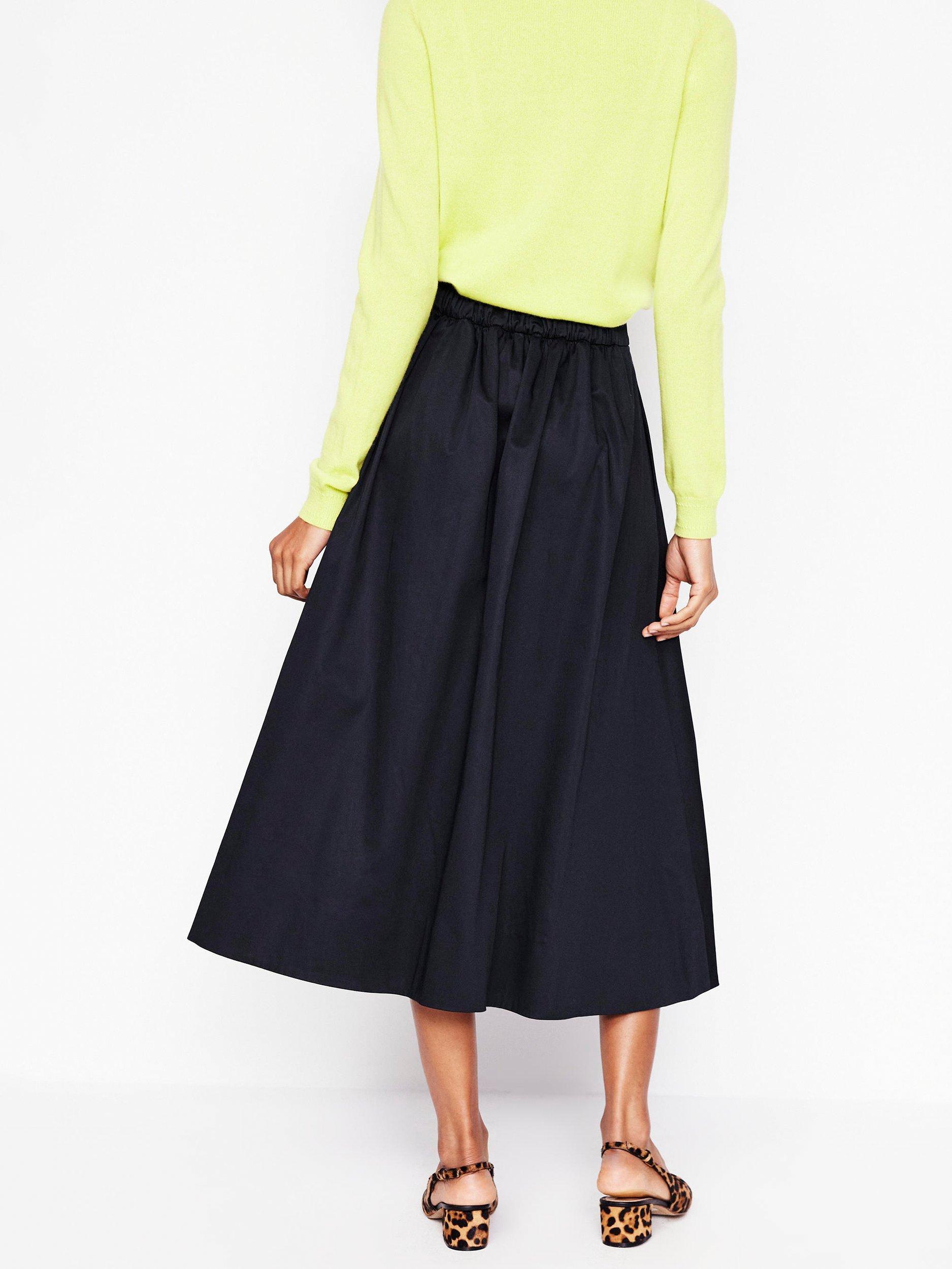 Product image 2 of 4, which shows Boden Isabella Sateen Skirt, Black, 8