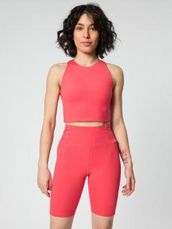 Girlfriend Collective Dylan Cropped Sports Bra, Geranium, Geranium