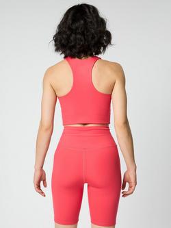 Girlfriend Collective Dylan Cropped Sports Bra, Geranium - view 2, Geranium