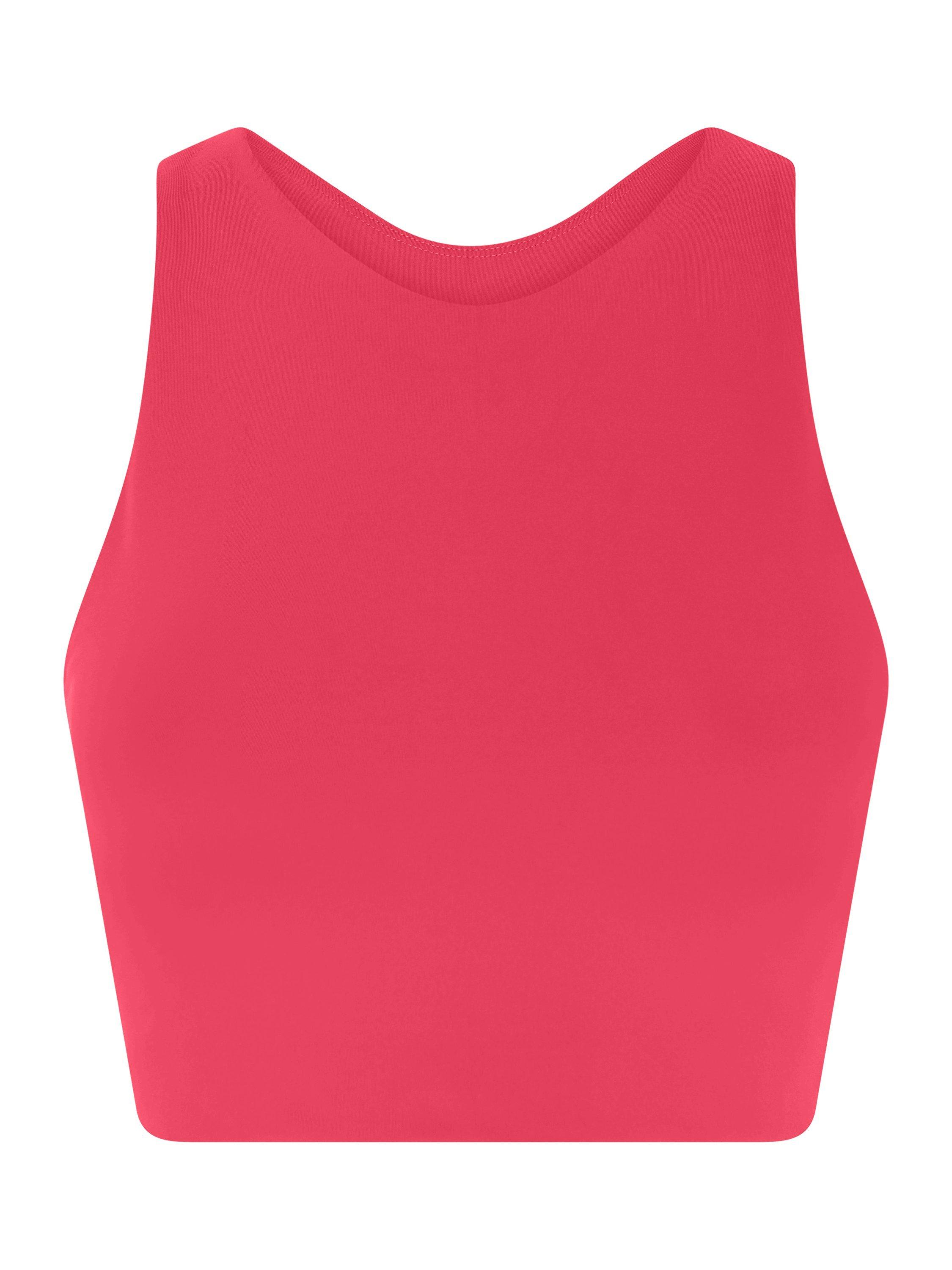 Product image 5 of 6, which shows Girlfriend Collective Dylan Cropped Sports Bra, Geranium, XS