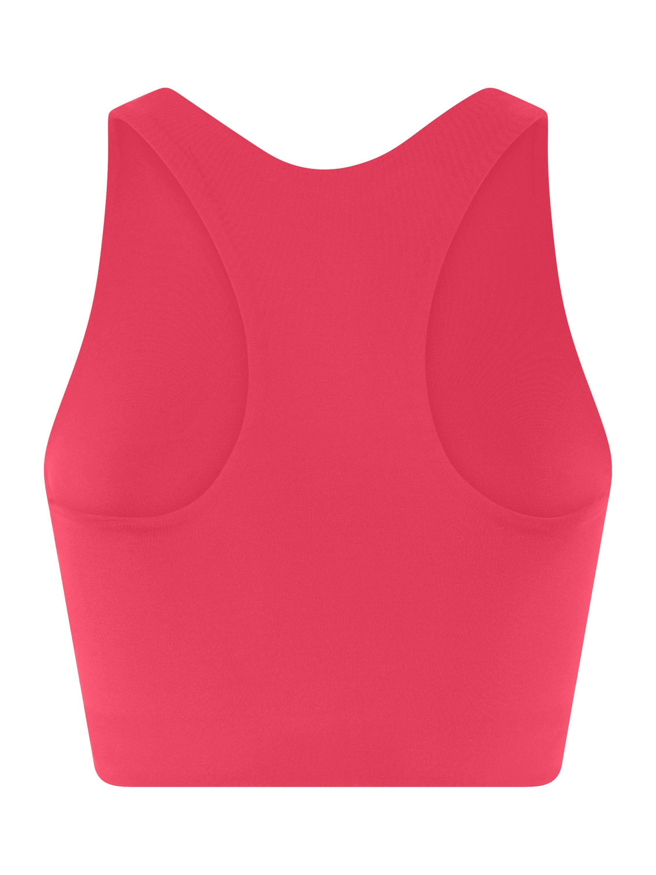 Product image 6 of 6, which shows Girlfriend Collective Dylan Cropped Sports Bra, Geranium, XS