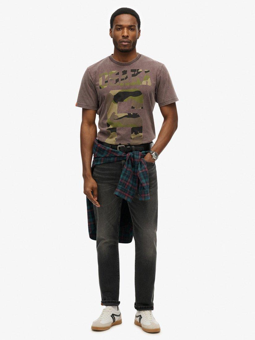 Product image 3 of 5, which shows Superdry Osaka Loose T-Shirt, Dusty Brown/Multi, S