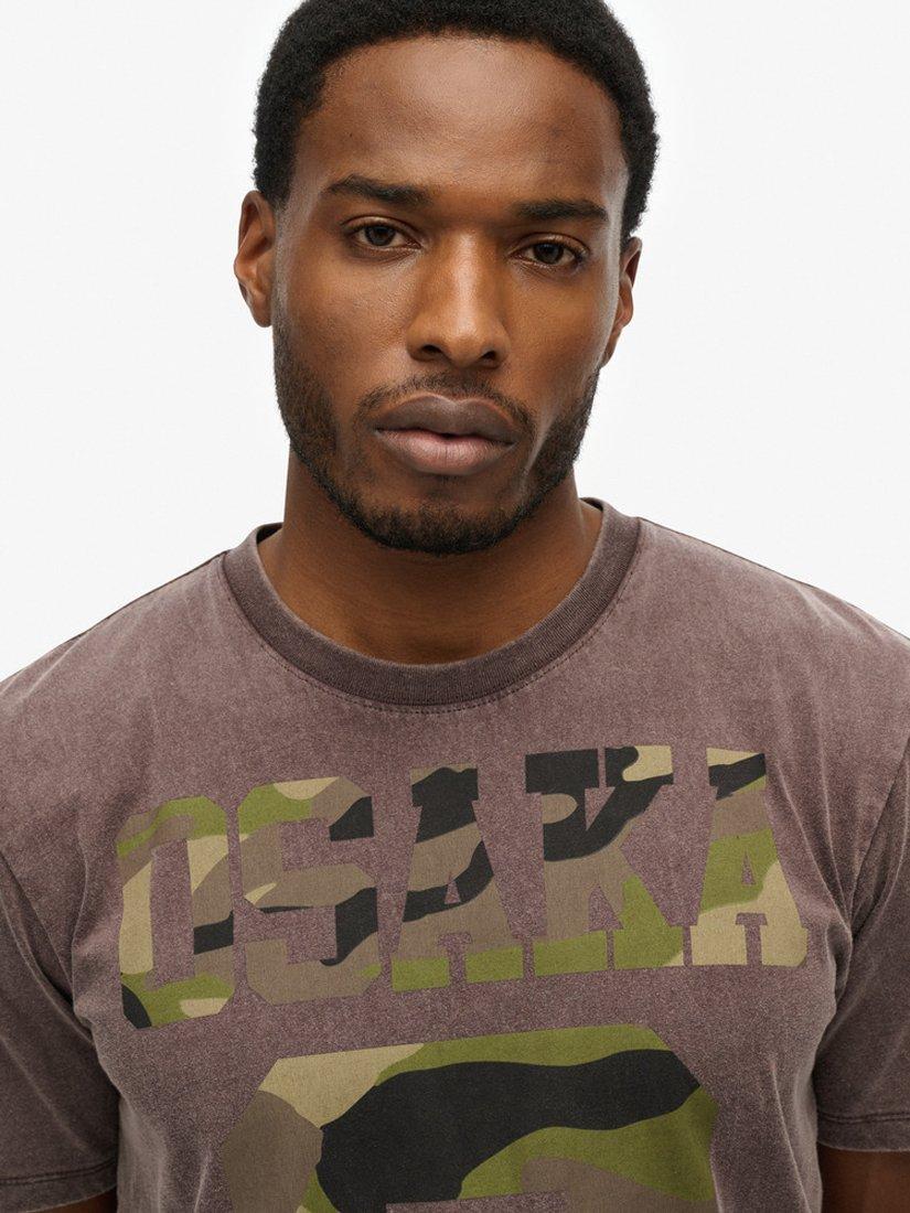 Product image 4 of 5, which shows Superdry Osaka Loose T-Shirt, Dusty Brown/Multi, S