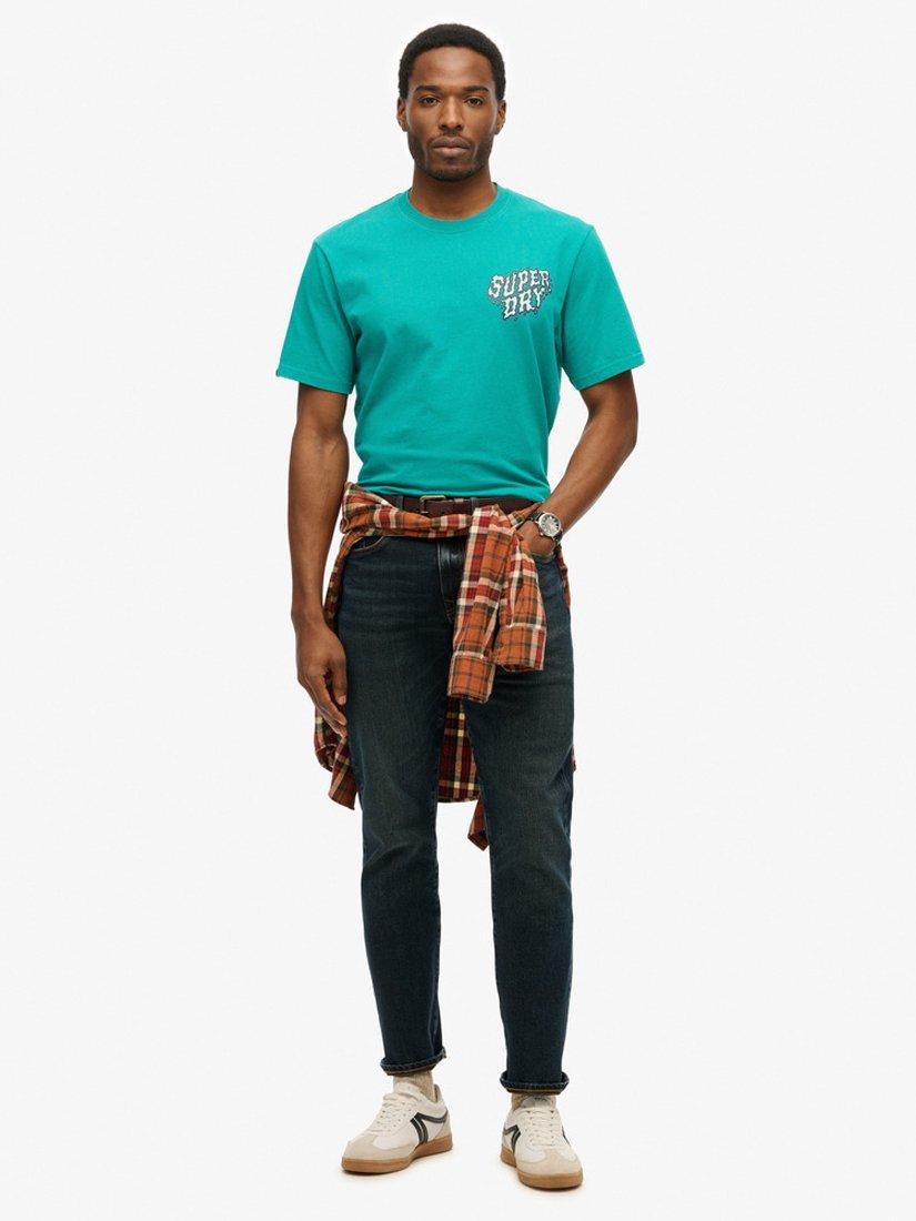 Product image 3 of 4, which shows Superdry Outdoor Narrative Loose T-Shirt, Blue Grass, S