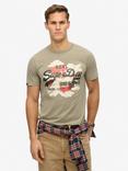 Superdry Organic Cotton Vintage Logo T-Shirt, Light Khaki Green