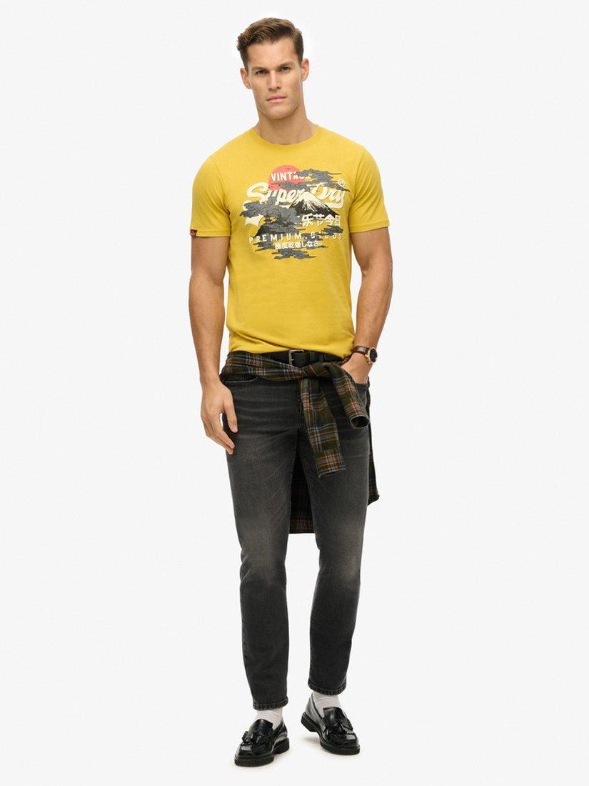 Product image 3 of 4, which shows Superdry Organic Cotton Vintage Logo T-Shirt, Oil Yellow, S